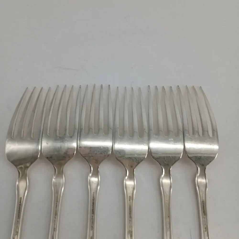 6X DF Rogers Oneida ALOUETTE Silverplate Dinner Forks 1978